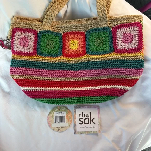 The Sak Crochet Kenya stripe Tote Bag multi - Picture 10 of 14